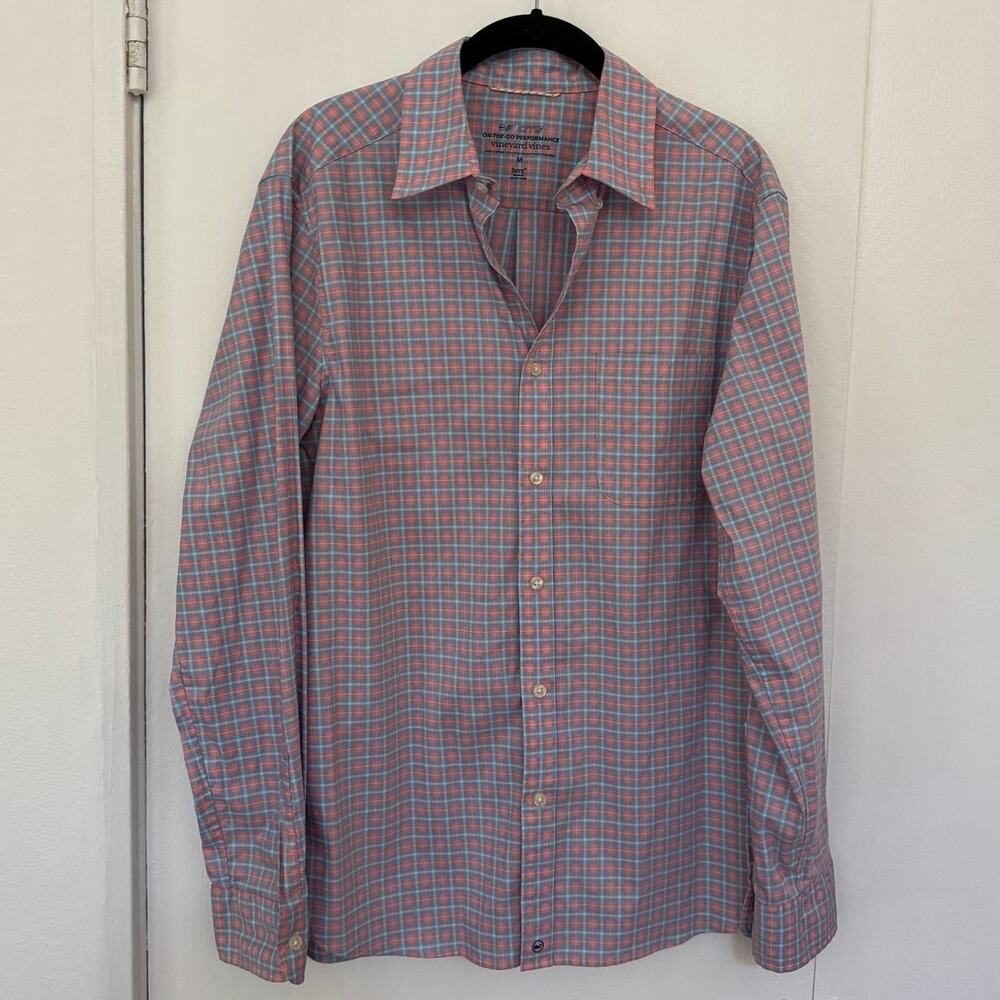 Vineyard Vines Men's On-the-Go Performance Long Sleeve Button Up Size Medium